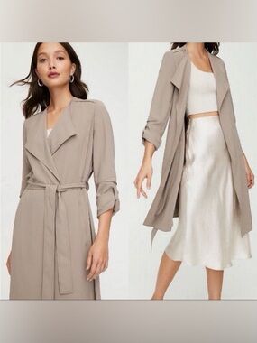 Babaton Light Brown Wrap Trench Coat